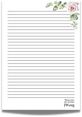 JW Letter Writing A4 Pad Stationery Paper Lined Gift Notepad Writing Sheets (Pink Rose)