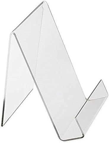 Dazzling Displays Clear Acrylic Display Stand, 8.5 x 11 Slanted Book Easel with Lip, 3-Pack - Ideal Tabletop Display for Reading Hands Free