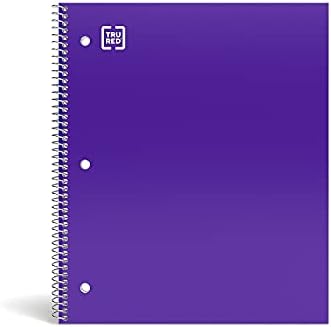 Staples Accel 1-Subject Notebook, 8.5x11 Inch, College Ruled, Purple