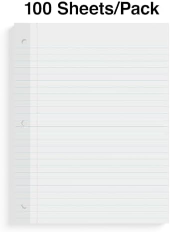 STAPLES College Ruled Filler Paper, 8.5” x 11”, 100 Sheets/Pack