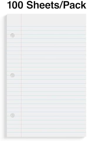 Staples College Ruled Filler Paper, 5.5x8.5 In, 3-Hole, 300/Carton