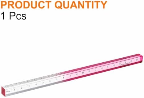 HARFINGTON Acrylic Clear Straight Rulers 20cm Metric Transparent Gradient Three-Dimensional Plastic Ruler Square Cube Measuring Tool for Classroom Office, Pink
