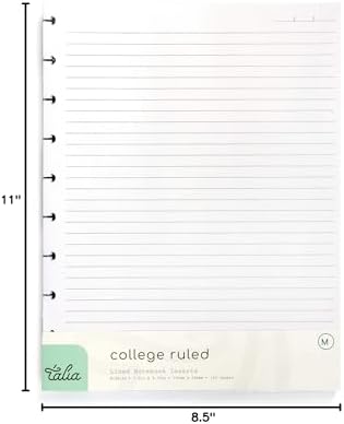 Talia Discbound Notebook Refills (College Ruled, Midsize (7.5in x 9.75in))