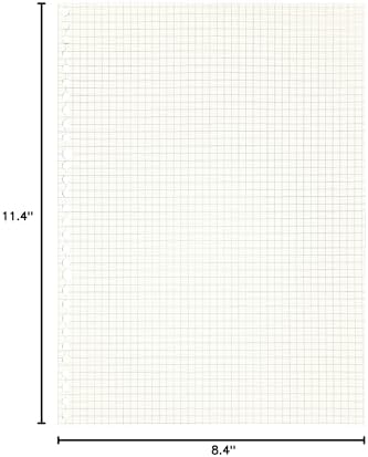 Zelten 2 Pack A4 90 Sheets/180 Pages Squared Loose Leaf Punched Paper Refills Paper for 30 Hole Binder Personal Organizer Diary Notebook Refillable Planner