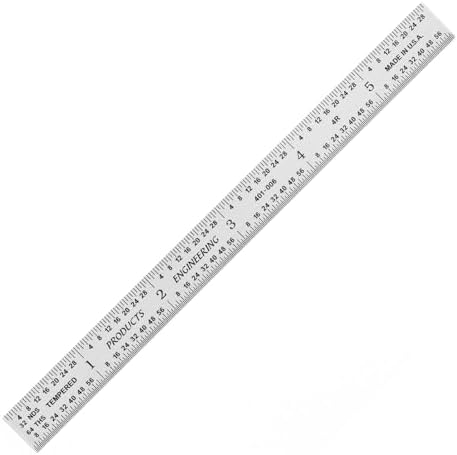 PEC Tools 6" Metal Ruler, Flexible, 4R Graduation, High Accuracy