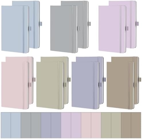 Laumoi 14 Pack Hardcover Lined Journal Notebooks Bulk,Morandi Color,A5