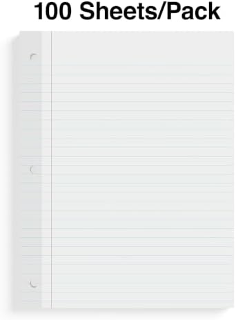 Staples College Ruled Filler Paper, 8.5" x 11", 100 Sheets/Pack, 3/Pack