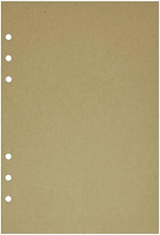 Zelten 1 Pack A5 45 Sheets/90 Pages Kraft Loose Leaf Punched Paper Refills Paper for 6 Hole Binder Personal Organizer Diary Notebook Refillable Planner