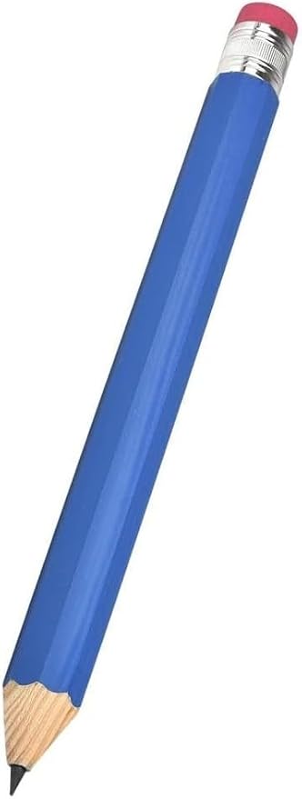 Zugar Land Giant Pencil 15" (4 Colors Available: Orange, Yellow, Blue and Green) Real Wood. Already Sharpened. Large Wooden Jumbo Pencils with Pink Top Erasers (Blue (1 Pencil))