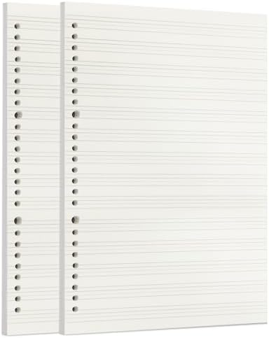 Zelten 2 Pack B5 120 Sheets/240 Pages Four Line Loose Leaf Paper for 26 Hole Binder Handwriting Practice Paper Blank Writing Pages - for Students Learning to Write Letters