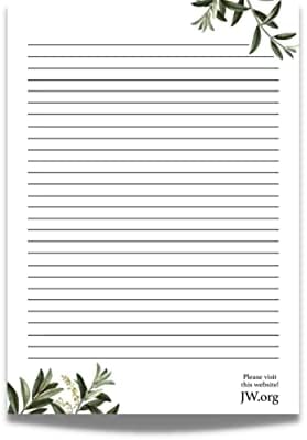 JW Letter Writing A4 Pad Stationery Paper Lined Gift Notepad Writing Sheets (Green Leaves)