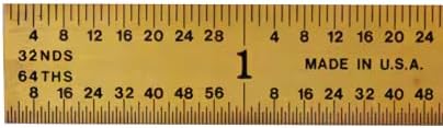 PEC Tools 12" TiN Coated Metal Ruler, Flexible, 4R Graduation, Long-Wearing