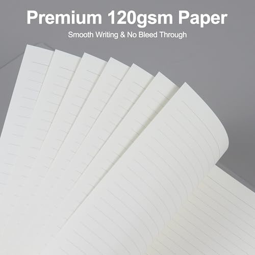 MultiBey A5 Lined Refill Paper, 120GSM 6-Ring Loose Leaf Inserts, 80 Sheets