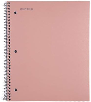 Mintra Office Durable Spiral Notebooks, 1 Subject, (Salmon, Sage Green, Lavender, College Ruled 3 Pack), 100 Sheets, Poly Pocket, Moisture Resistant Cover, Strong back, For School, Office, Business,