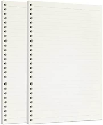 Zelten 2 Pack B5 120 Sheets/240 Pages Lined Loose Leaf Punched Paper Refills Paper for 26 Hole Binder Personal Organizer Diary Notebook Refillable Planner