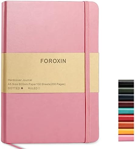 Journal notebook (A5-Dotted, Pink Color),192 Pages, Medium 5.7X8.3 inches - 80 gsm Thick Paper, Hardcover