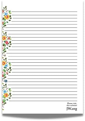 JW Letter Writing A4 Pad Stationery Paper Lined Gift Notepad Writing Sheets (Summer Flowers)