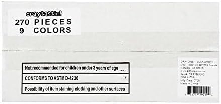 Premium Crayons Bulk - Master Case of 1620 (in 9 Colors) for Crafting ** NO Paper Wrapper ** Safety Tested Compliant with ASTM D-4236! **