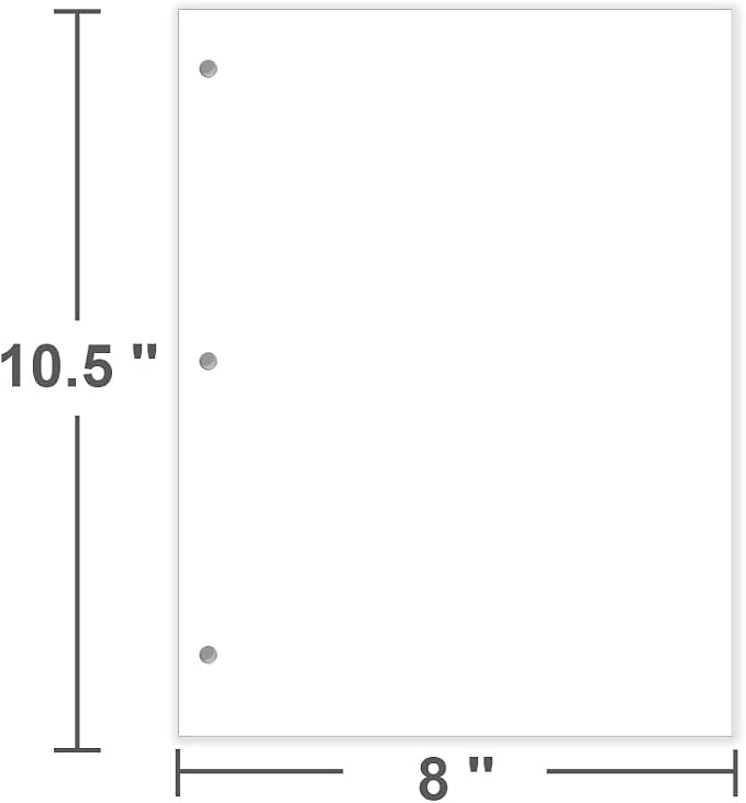 (3-Pack) 3-Hole Punched Blank Paper - 300 Sheets/600 Pages Loose Leaf Papers, 100 GSM, Paper Refills for Large Leather Journal/Filofax Binders, 8" x 10.5"
