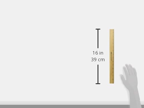Westcott Ruler with Double Brass Edge, 16ths and Metric, 15-Inch (05225)