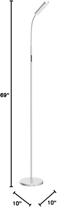 Wio-Mio 15w/1000lm Bright LED Floor Lamp with Stepless Adjustable 3000K-6000K Colors and Dimmer, Remote and Touch Control Reading Lamp, Adjustable Gooseneck Floor Lamp for Living Room