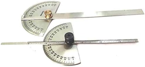 Stainless Steel Protractor 0-180 degrees Machine Tools ((Set of Both))