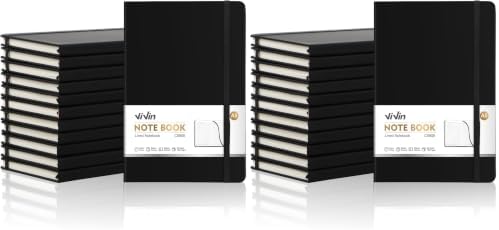 ViVin 24 Pack A5 Hardcover Lined Notebook,192 pg College Ruled 5.5x8.3