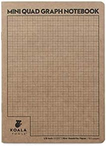 KOALA TOOLS | Mini Graph Paper Notebook (3 Pack) | 5" x 7", 60 pp. - Quad, Grid, Graphing Field Notebook Set - For Scientific and Math Use