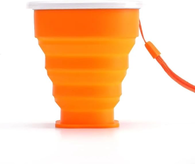 200ml Portable Silicone Folding Water Cup Outdoor Telescopic Collapsible Foldable Mug with Lid for Travel Camping