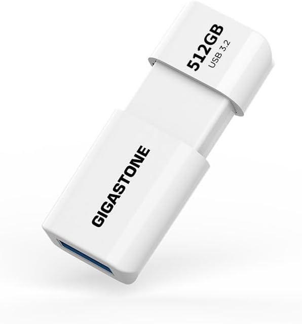 GIGASTONE 512GB Flash Drive, Z60 USB 3.2 Gen 1, 120MB/s Ultra Fast, Retractable Capless Slider Design, Data Storage, Backup for PC/Mac/TV/Car Audio, USB 2.0/3.0/3.1 Compatible