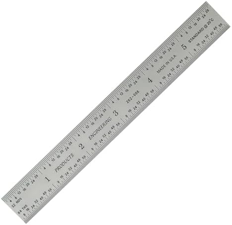 PEC Tools 6"/150mm Metal Ruler, Rigid, English & Metric Precision, 2 Pack