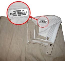 Iron On Name Tags for Clothing, 100pc, Large 3/4" x 2" Your Choice of Ink Color