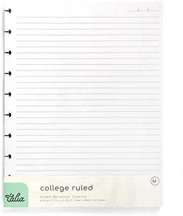 Talia Discbound Notebook Refills (College Ruled, Midsize (7.5in x 9.75in))