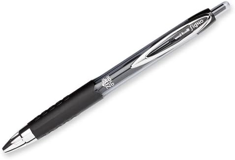 uniball 207 Retractable Gel Pens, Bold Point (1.0mm), Black, 12 Pack