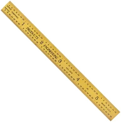 PEC Tools 6" TiN Coated Metal Ruler, Flexible, 4R Graduation, Pack of 2