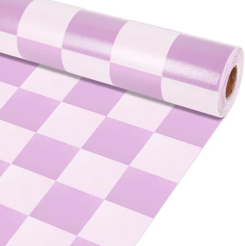Purple Checkered Bulletin Board Roll Non-Woven Fabric Poster 15.7" x65.6ft