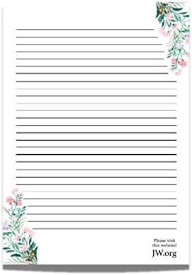 JW Letter Writing A4 Pad Stationery Paper Lined Gift Notepad Writing Sheets (Mixed Flowers)