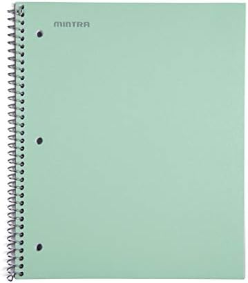 Mintra Office Durable Spiral Notebooks, 1 Subject, (Salmon, Sage Green, Lavender, College Ruled 3 Pack), 100 Sheets, Poly Pocket, Moisture Resistant Cover, Strong back, For School, Office, Business,