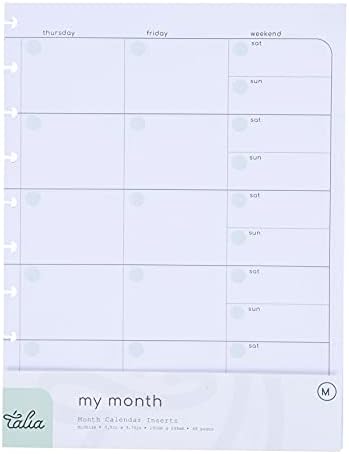 Talia Discbound Notebook Refills (Monthly Undated ORG Kit, Midsize (7.5in x 9.75in))