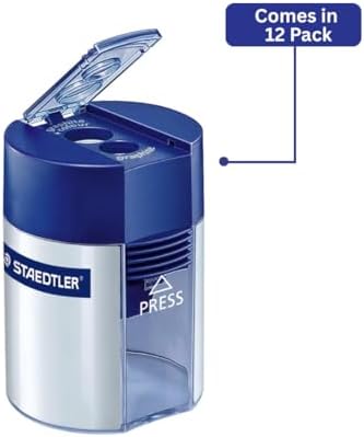 STAEDTLER Double-Hole Tub Pencil Sharpener, 12 Pack