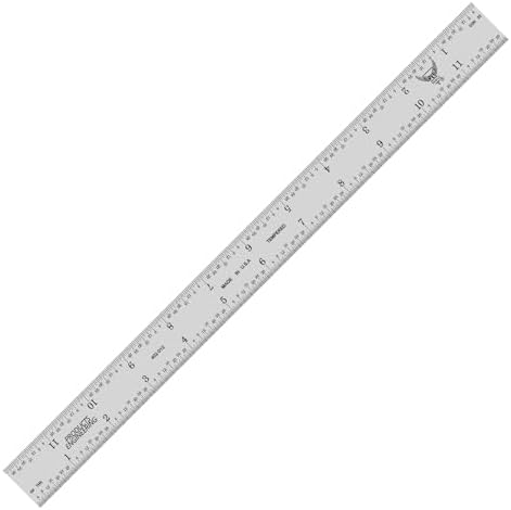 PEC Tools 12" Metal Ruler, Made in USA