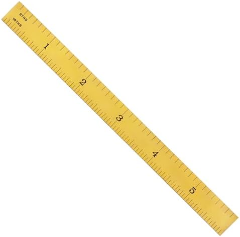 PEC Tools 6" & 12" TiN Coated Metal Ruler, Flexible, 4R Graduation, 2pcs