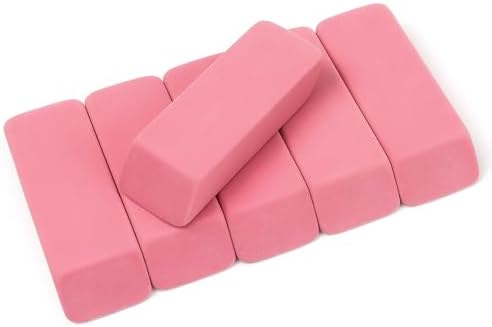 Tamaki Large Erasers, Pink, Pack of 6