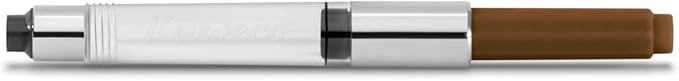 Kaweco Standard Converter Caramel Brown Chrome for Fountain Pens from SUPRA, SPECIAL, STUDENT, DIA2, PERKEO series | Ink Converter Fountain Pen with 0.82 ml/ 0.03 oz Filling Capacity