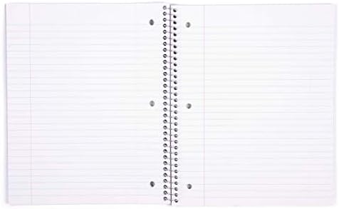 Mintra Office Durable Spiral Notebooks, 1 Subject, (Blue, Wide Ruled 12pk), 100 Sheets, Poly Pocket, Moisture Resistant Cover, School, Office, Business, Professional
