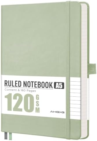 AHGXG Lined Journal Notebook, 160 Numbered Pages, A5 Size (5.7'' x 8.3'')
