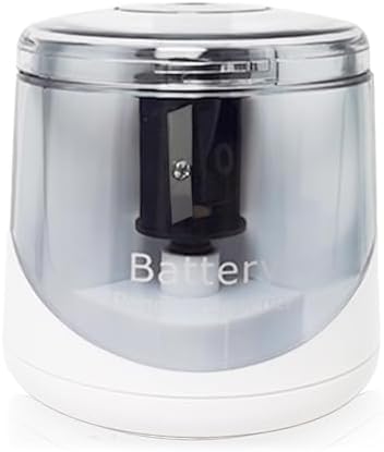 Battery Powered Electric Pencil Sharpener, Small Battery Operated Pencil Sharpeners Portable, Fast Sharpen, Suitable for 6-8mm No.2/Colored Pencils, School, Classroom, Office, Home(PS-01)
