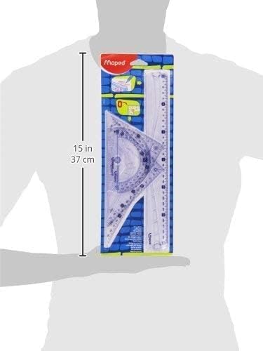Maped 242767 – Kit of 4 Pieces (Ruler + Triangle + Square + Carrier), Units Contained: 1