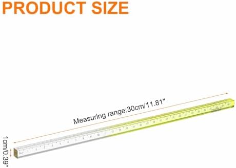 HARFINGTON Acrylic Clear Straight Rulers 30cm Metric Transparent Gradient Three-Dimensional Plastic Ruler Square Cube Measuring Tool for Classroom Office, Yellow
