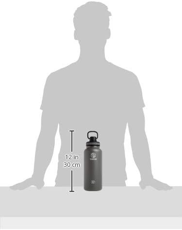 Takeya Originals 32 oz Vacuum Insulated Stainless Steel Water Bottle - Leakproof & BPA-Free Spout Lid - Keeps Drinks Cold 24 Hrs/Hot 12 Hrs - Double-Wall Design - Ideal for Active Lifestyles, Graphite